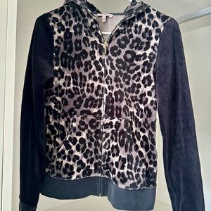 Juicy Couture Black and Gray Animal Print Jacket